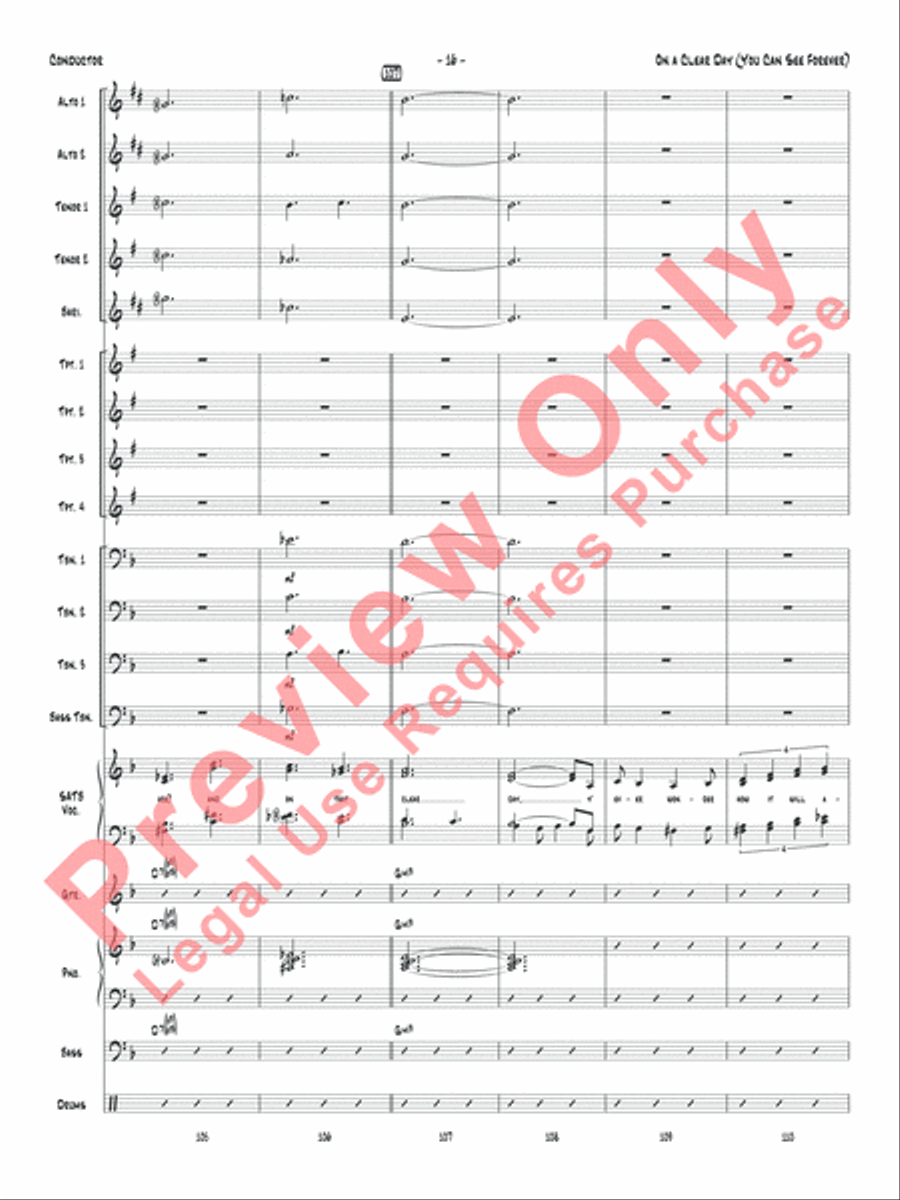 On a Clear Day (You Can See Forever) Jazz Ensemble scores gallery preview page 19