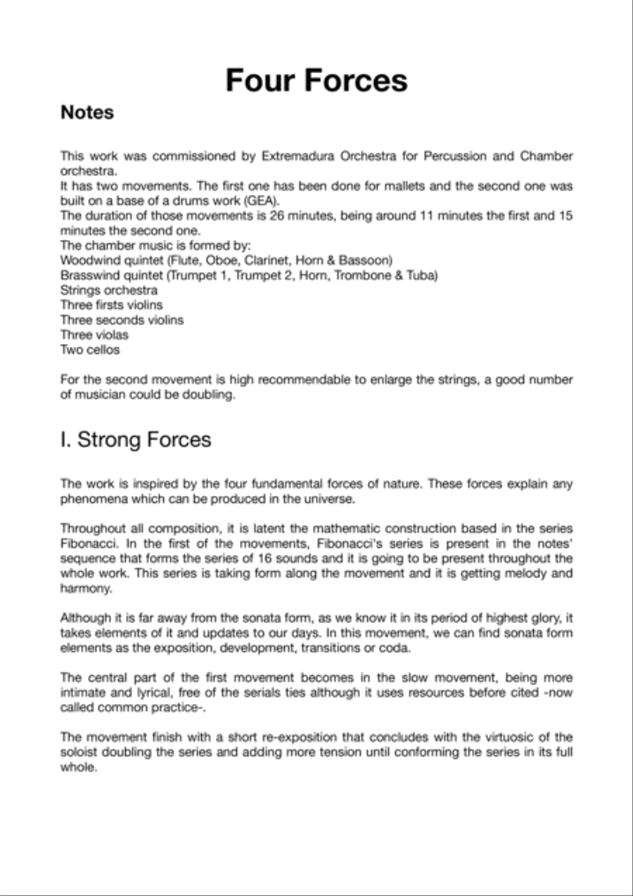 Four Forces (Second movement) II. Weak Forces Percussion Ensemble scores gallery preview page 4