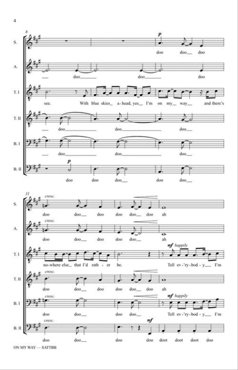 On My Way Divisi scores gallery preview page 4