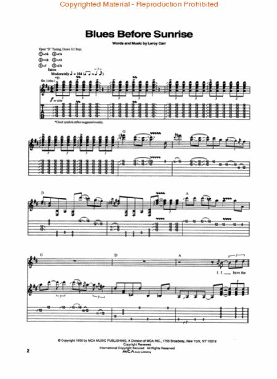 Eric Clapton – From the Cradle Electric Guitar scores gallery preview page 2