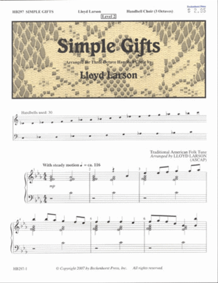Simple Gifts - Larson 3-Octaves scores gallery preview page 1