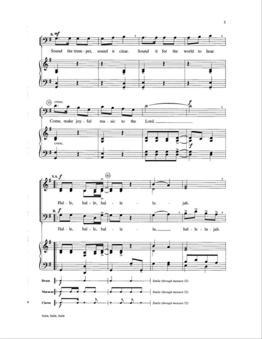 Halle, Halle, Halle Halle, Halle, Halle Choir scores gallery preview page 5