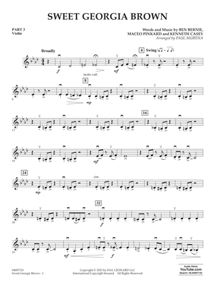 Sweet Georgia Brown (arr. Paul Murtha) - Pt.3 - Violin