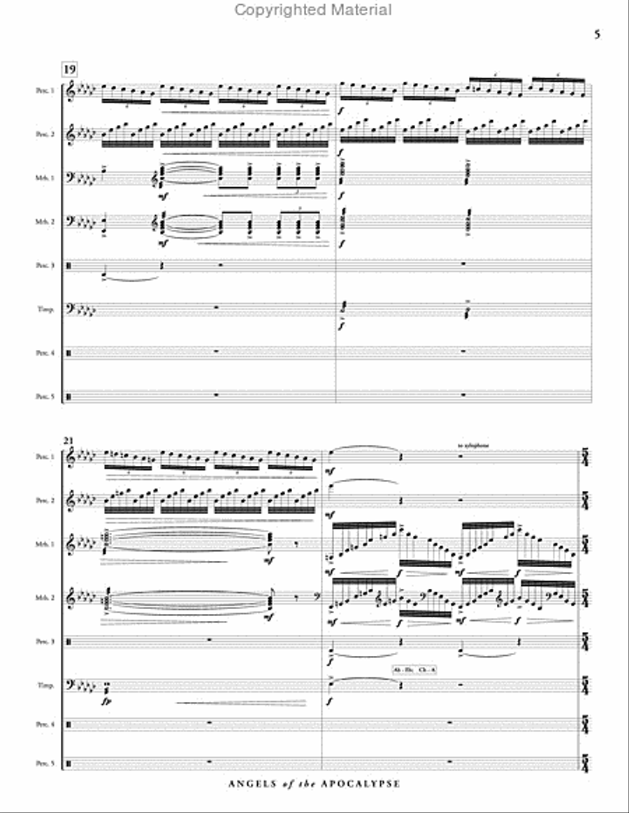 Angels of the Apocalypse Percussion Ensemble scores gallery preview page 6