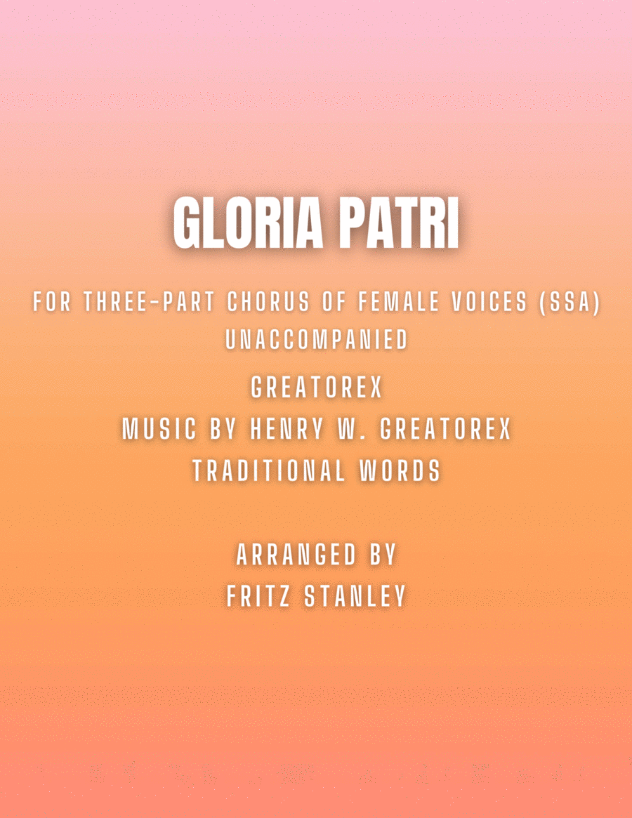 Gloria Patri (GREATOREX) - SSA A Cappella image number null