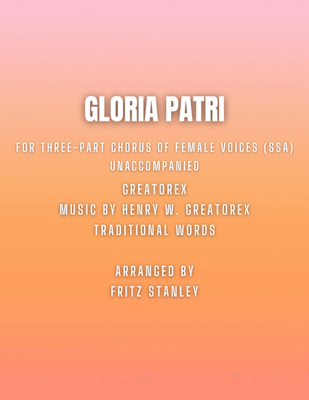 Gloria Patri (GREATOREX) - SSA A Cappella image number null