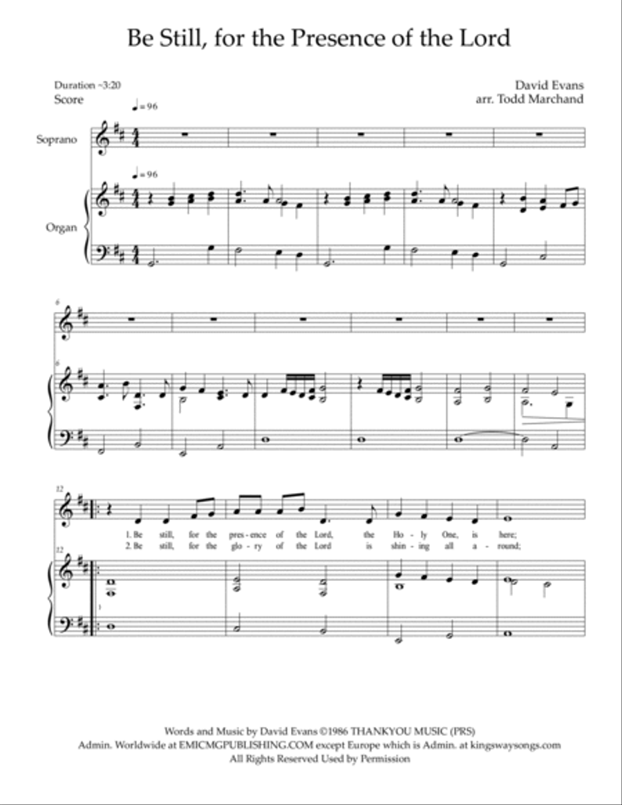 Be Still For The Presence Soprano Voice scores gallery preview page 2
