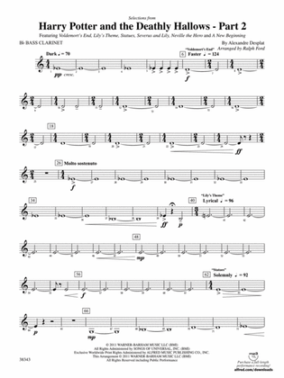Harry Potter and the Deathly Hallows, Part 2, Selections from: B-flat Bass Clarinet
