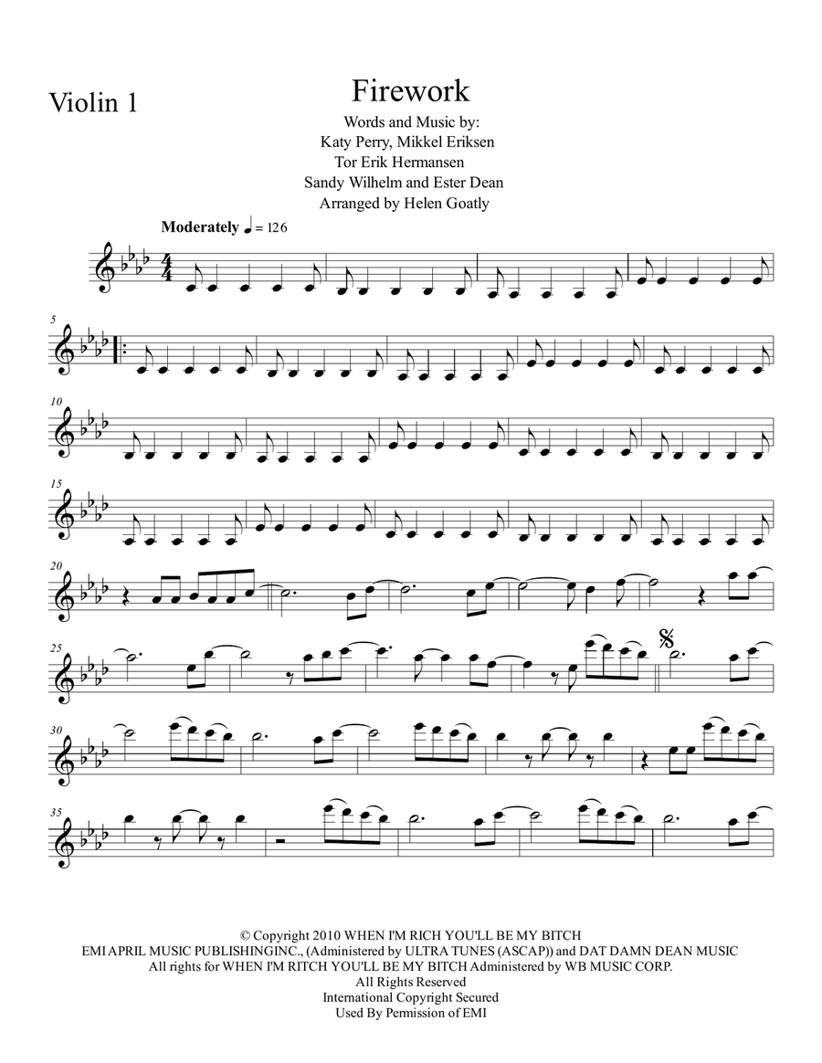 Firework Firework String Quartet scores gallery preview page 1