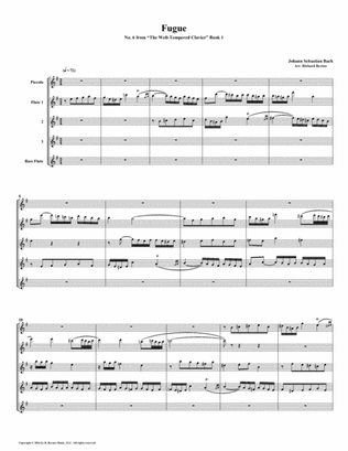 Fugue 06 from Well-Tempered Clavier, Book 1 (Flute Quintet)