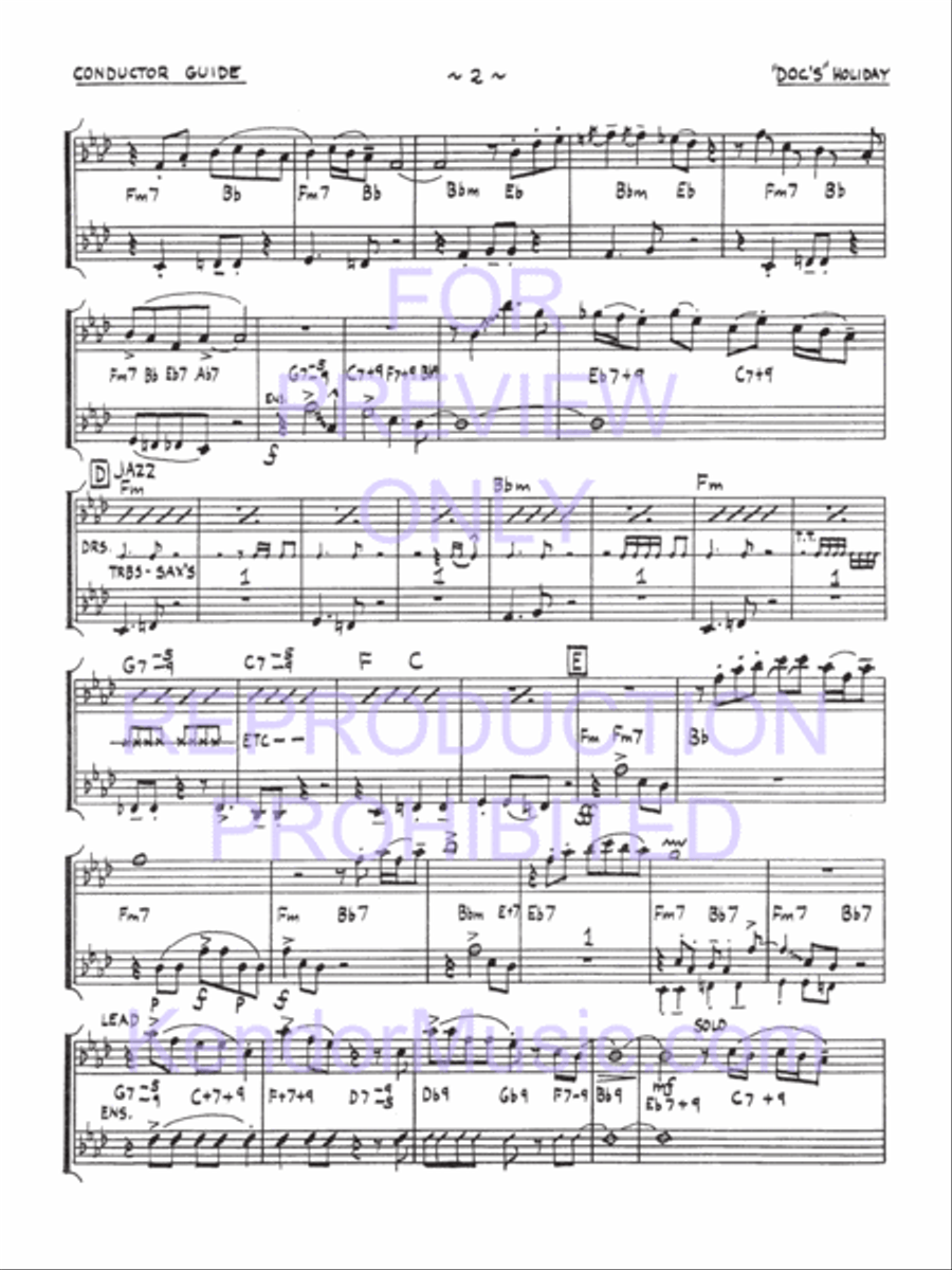 Doc's Holiday Jazz Ensemble scores gallery preview page 3
