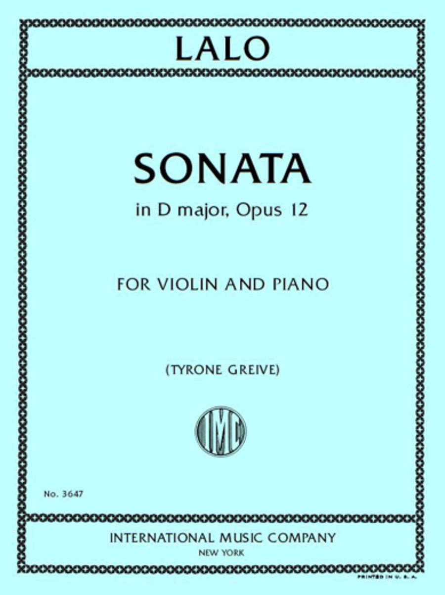 Sonata in D major, Opus 12