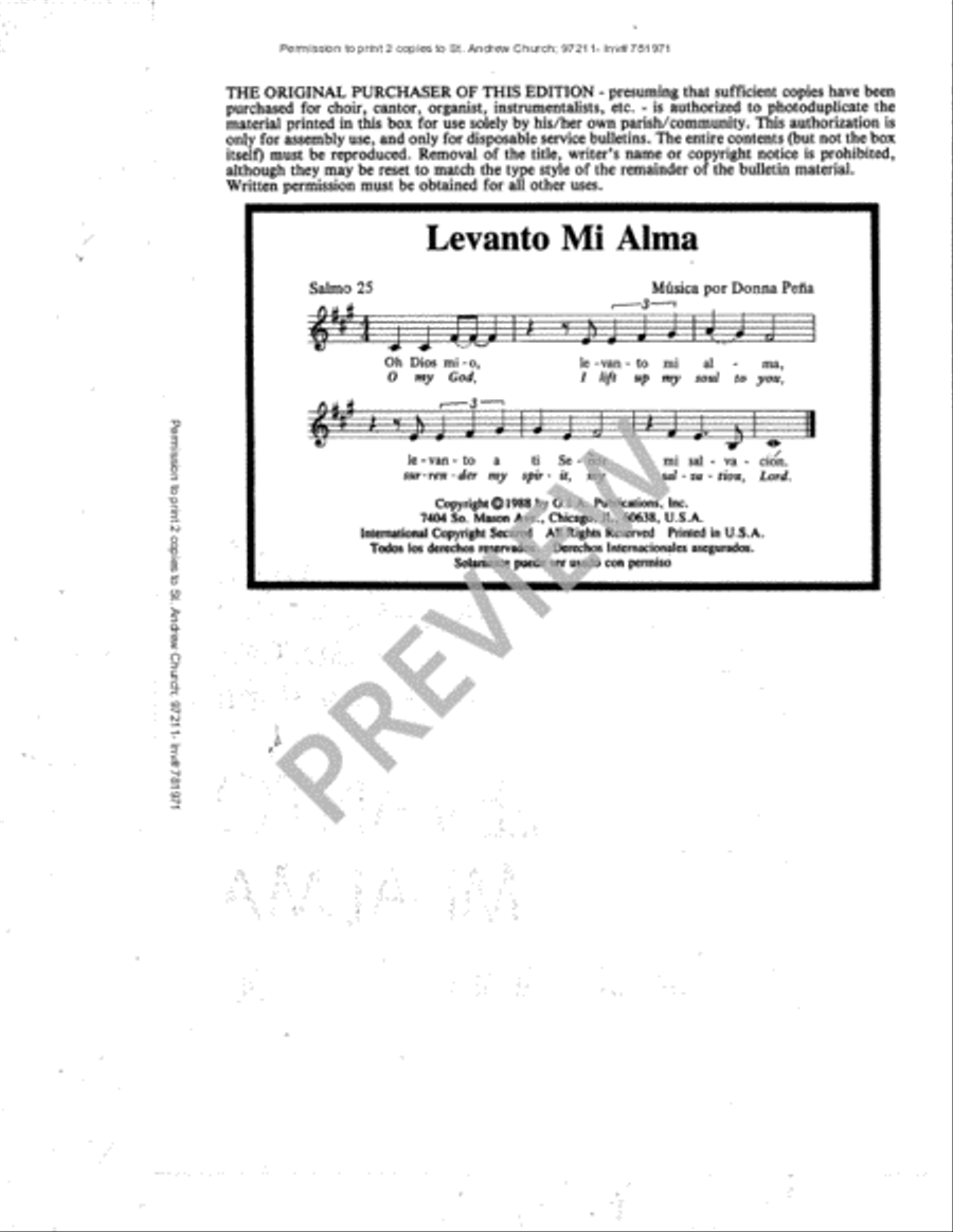 Levanto Mi Alma / I Lift Up My Soul to You Unison Choir scores gallery preview page 6