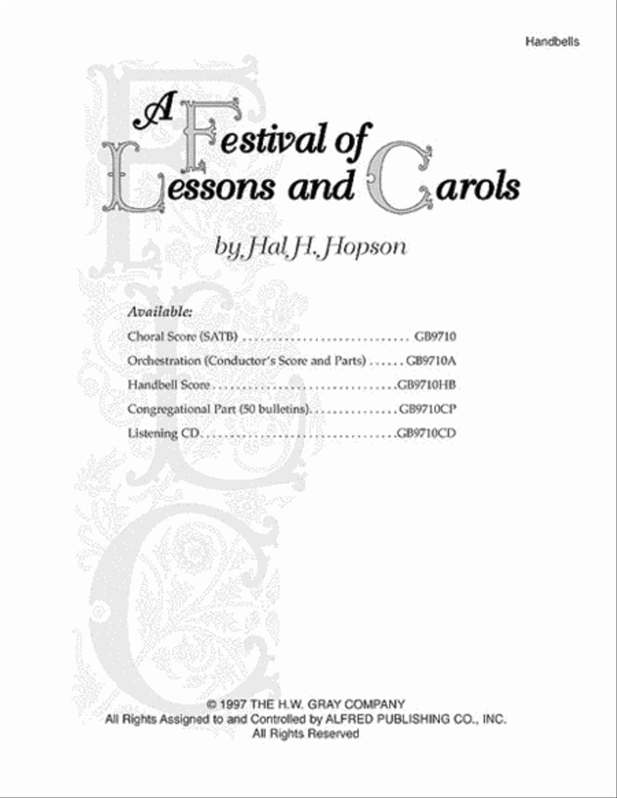 A Festival of Lessons and Carols Choir scores gallery preview page 1