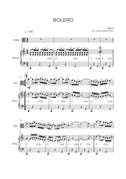 BOLERO - RAVEL – VIOLIN & PIANO image number null