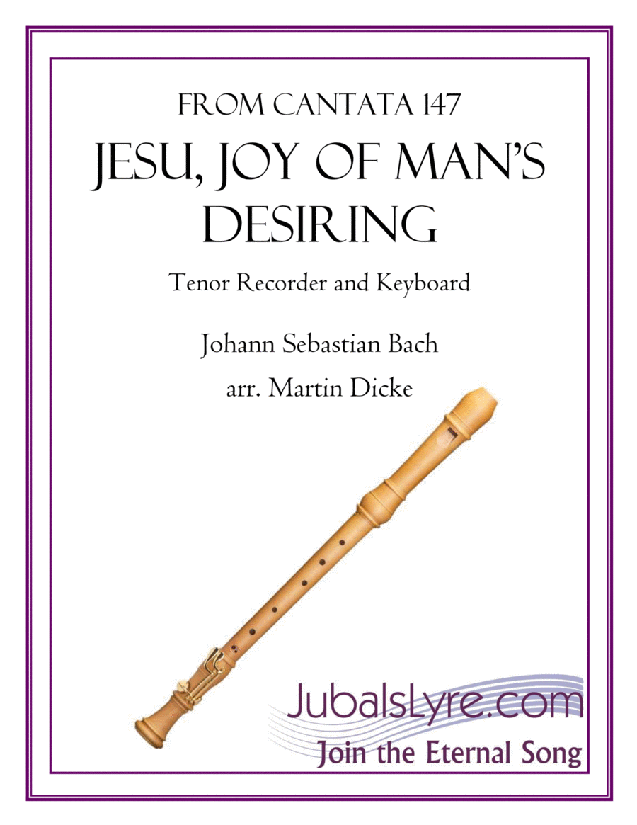 Jesu, Joy of Man's Desiring (Tenor Recorder and Keyboard) image number null