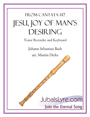 Book cover for Jesu, Joy of Man's Desiring (Tenor Recorder and Keyboard)