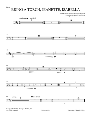 Bring a Torch, Jeanette, Isabella (arr. Shawn Kirchner) - Double Bass