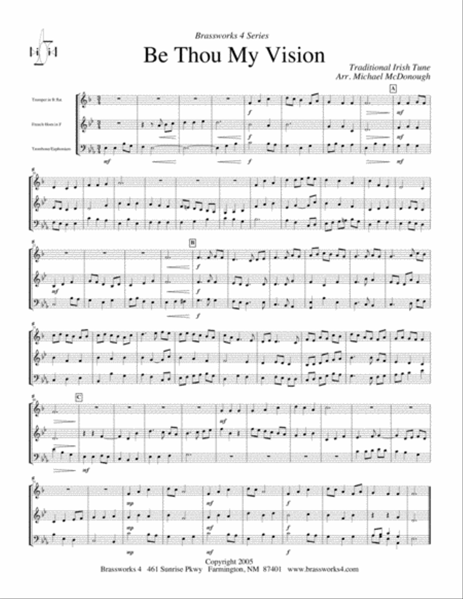 Be Thou My Vision Brass Trio scores gallery preview page 2