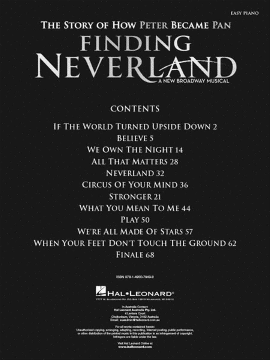 Finding Neverland - Easy Piano Selections Voice scores gallery preview page 2