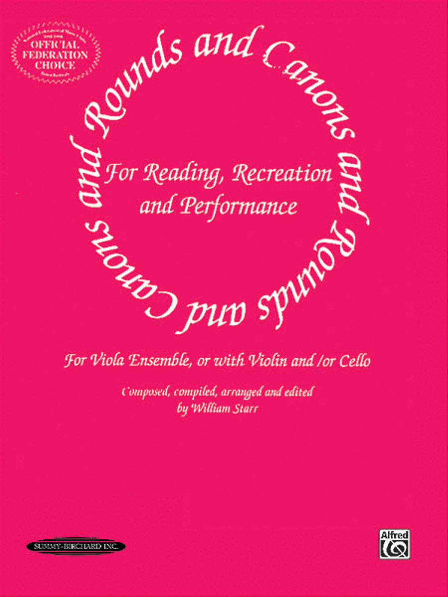 Rounds and Canons for Reading, Recreation and Performance Cello scores gallery preview page 1