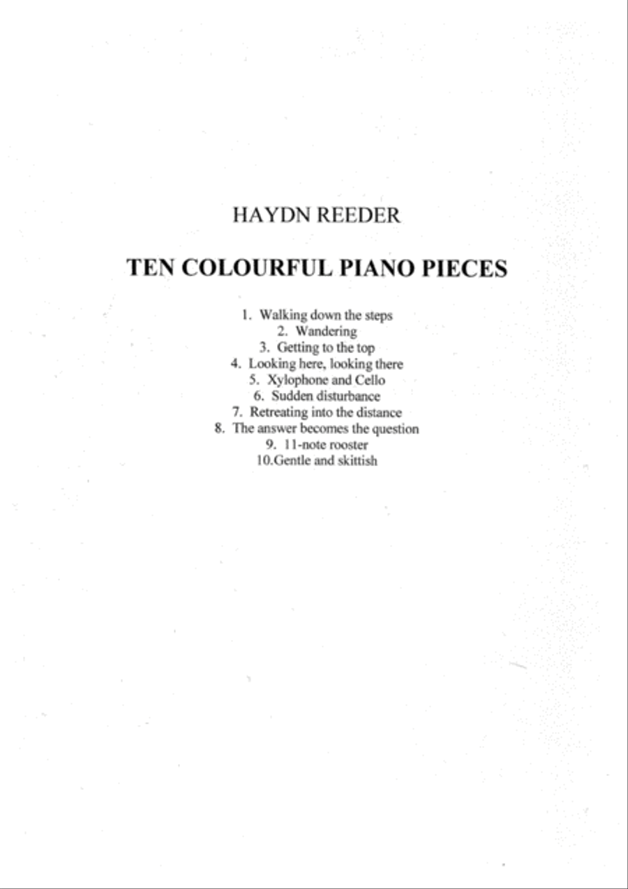 Ten colourful piano pieces Piano Solo scores gallery preview page 1