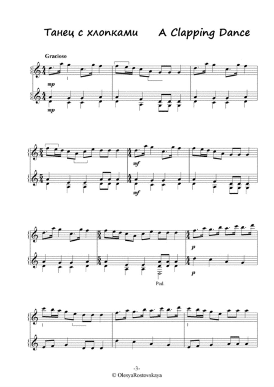 Olesya Rostovskaya. The 1-st Carillon Siute (old dances) - DUET Glockenspiel scores gallery preview page 6