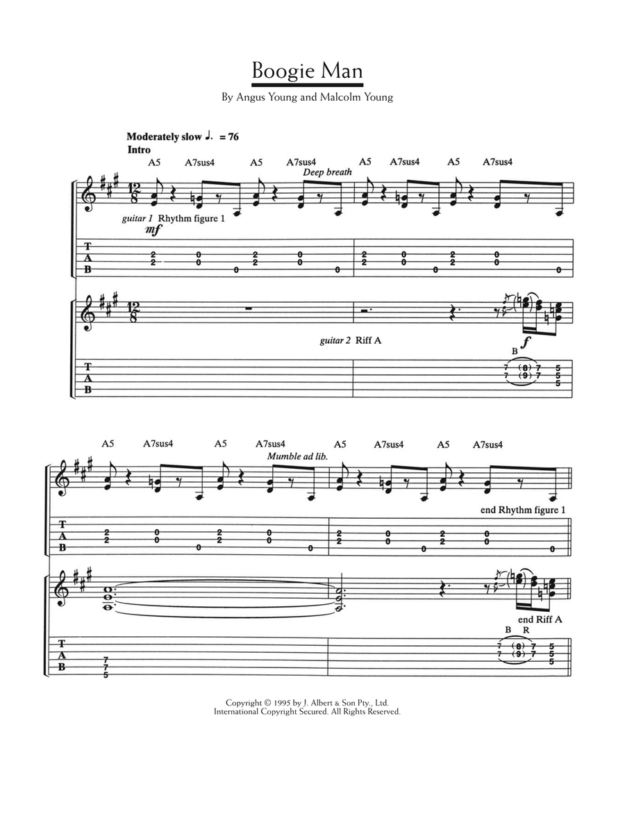 Boogie Man Guitar Tablature scores gallery preview page 1