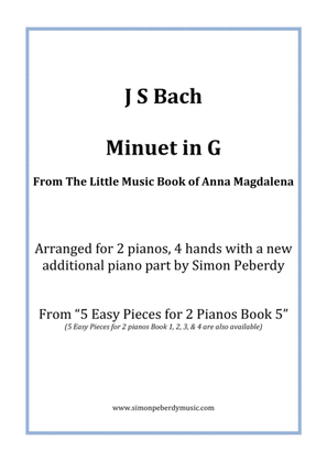 Minuet in G (II) from Anna Magdalena's Notebook (J S Bach), arr for 2 pianos by Simon Peberdy