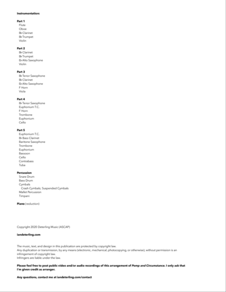 Pomp and Circumstance (Flexible Instrumentation) Concert Band scores gallery preview page 3
