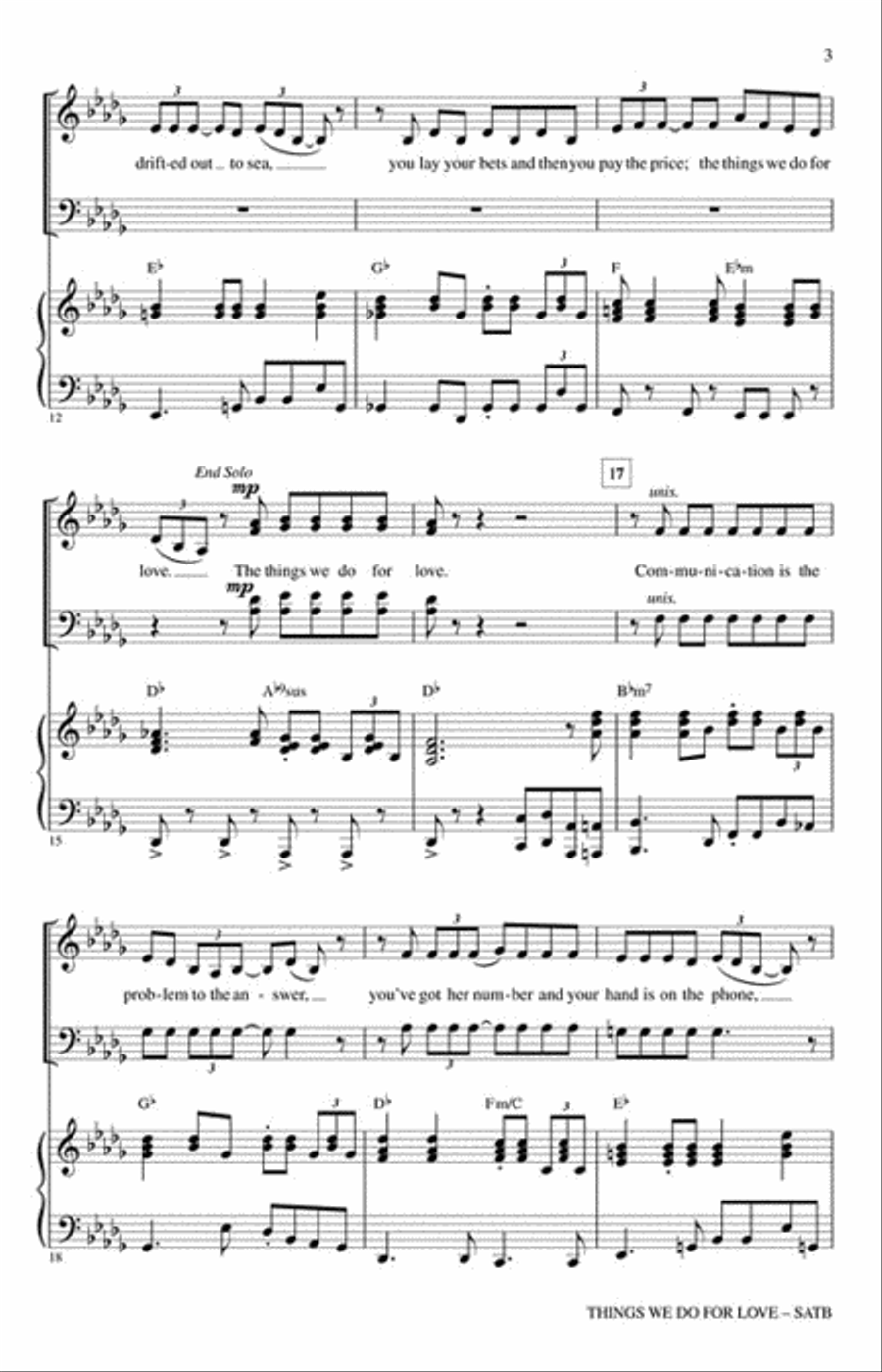 Things We Do for Love Things We Do for Love 4-Part scores gallery preview page 3