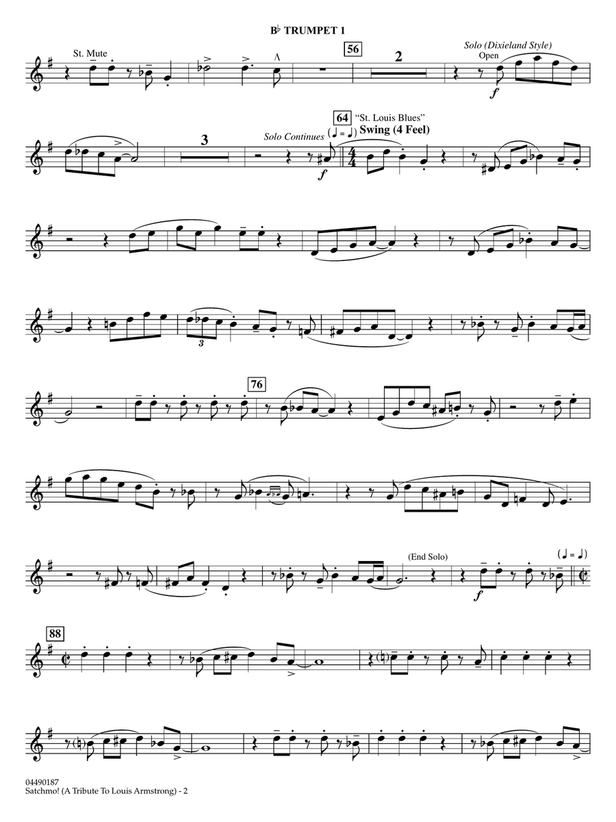 Satchmo! - A Tribute to Louis Armstrong (arr. Ted Ricketts) - Bb Trumpet 1 Full Orchestra scores gallery preview page 2