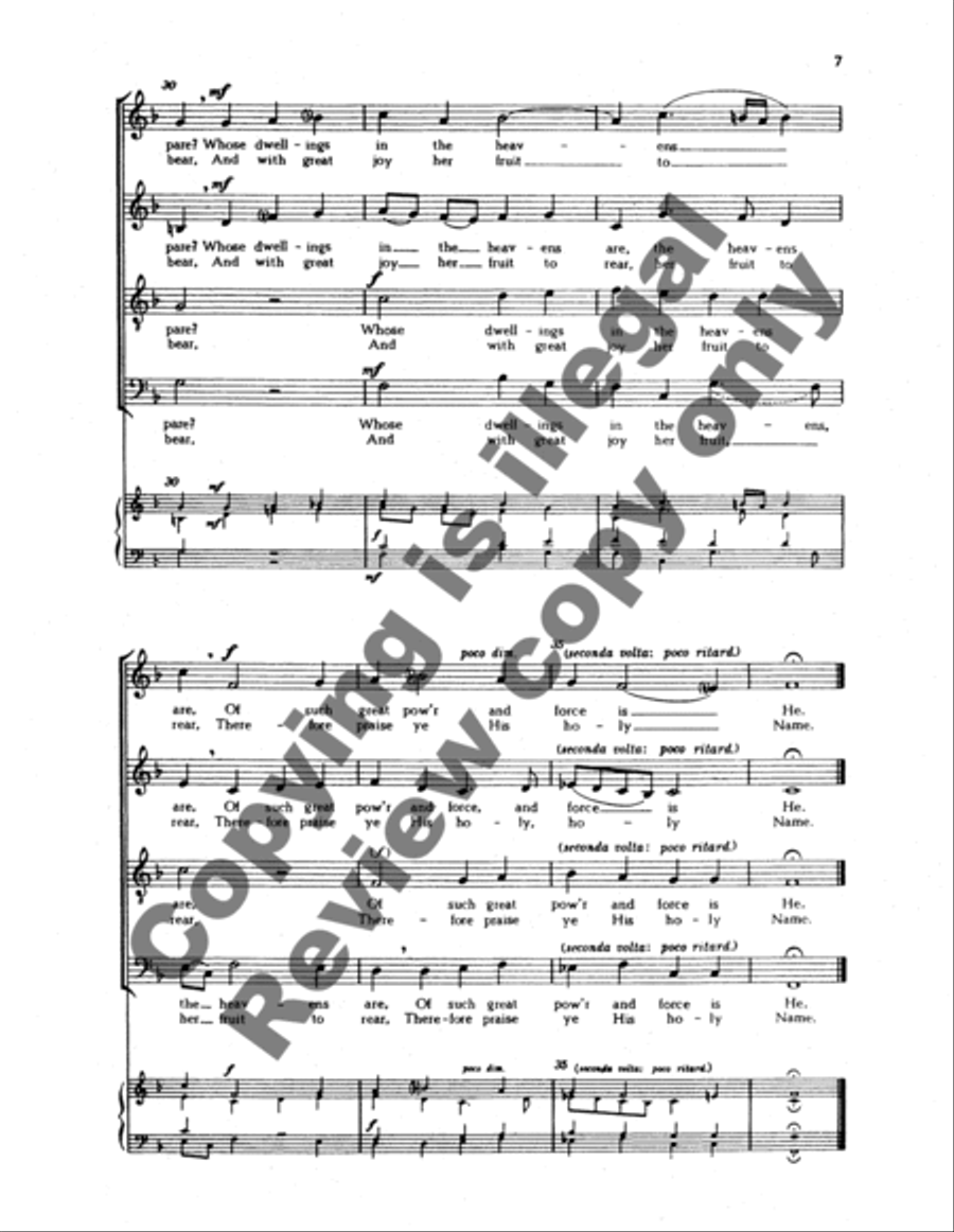 Ye Children Who Do Serve the Lord 4-Part scores gallery preview page 8