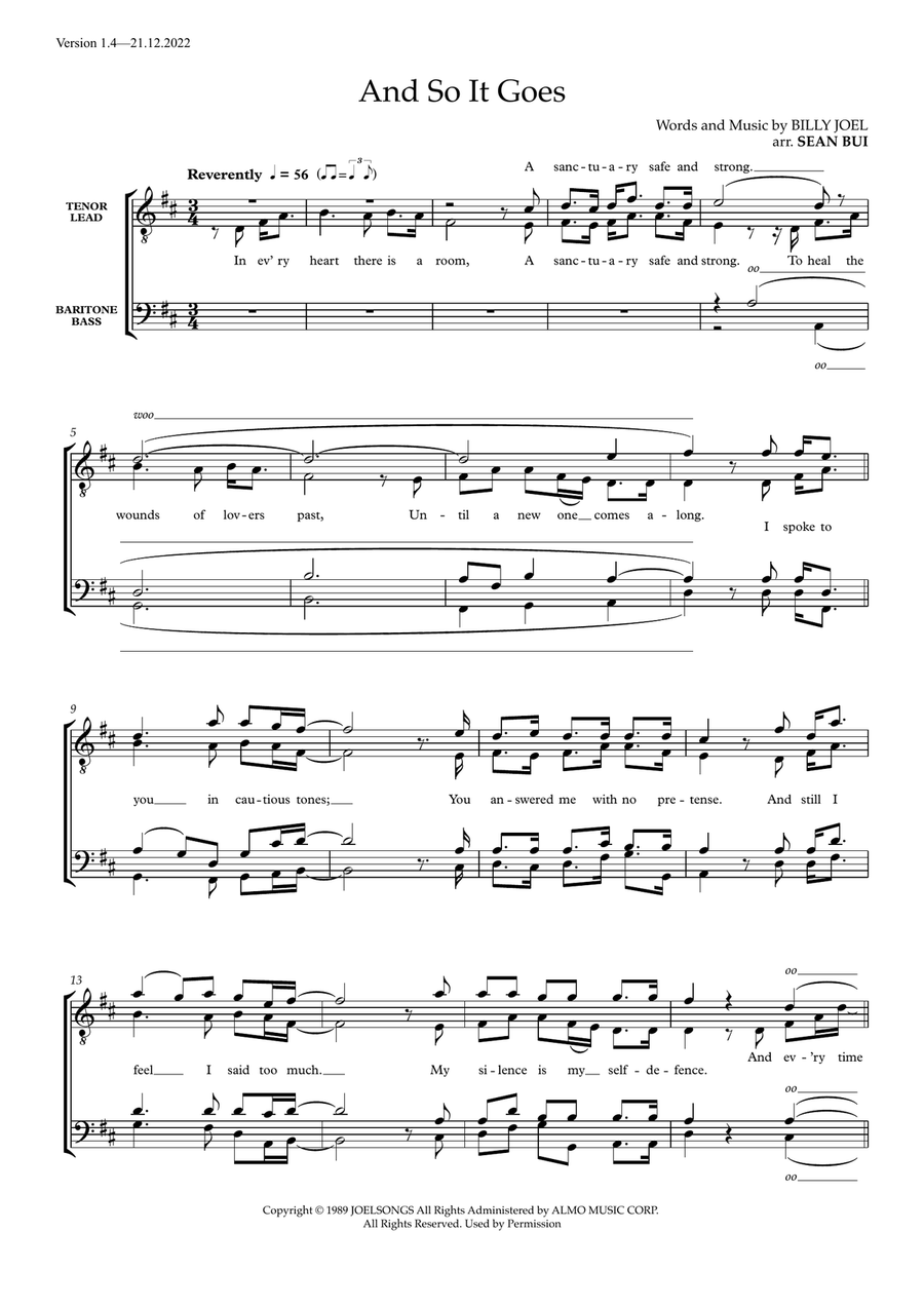 And So It Goes TTBB scores gallery preview page 1