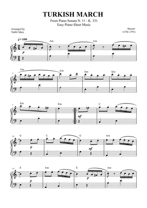 Book cover for Turkish March - Easy Piano (with chords)
