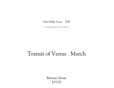 Transit of Venus March Brass Band edition by John Philip Sousa Baritone Horn TC - Digital Sheet Music
