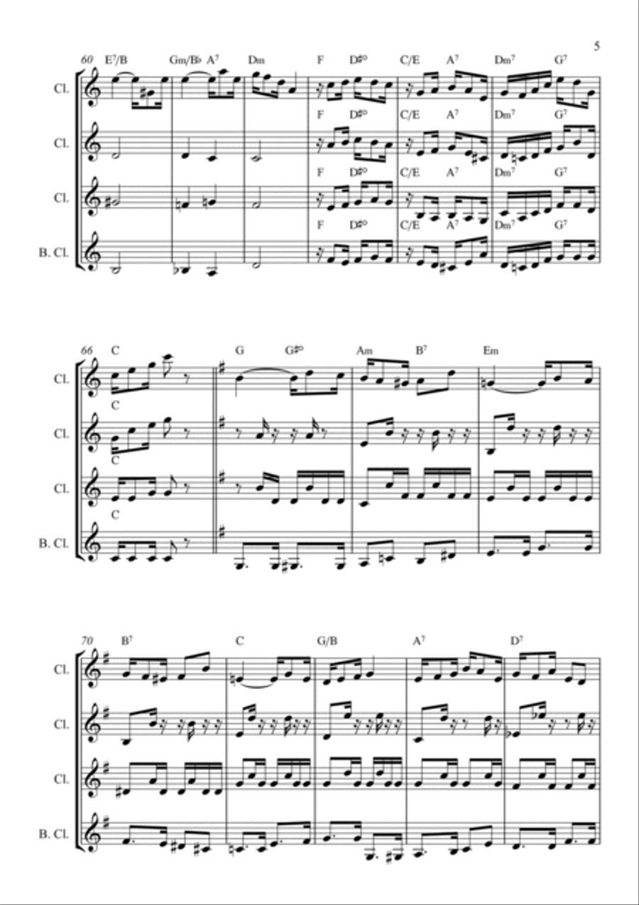 Vou Vivendo Clarinet Quartet scores gallery preview page 5
