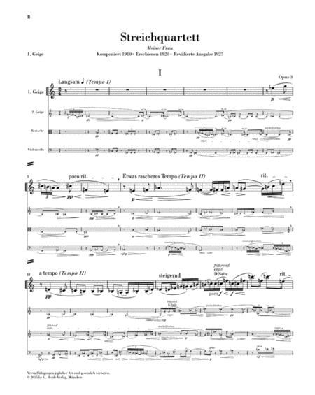 String Quartet Op. 3