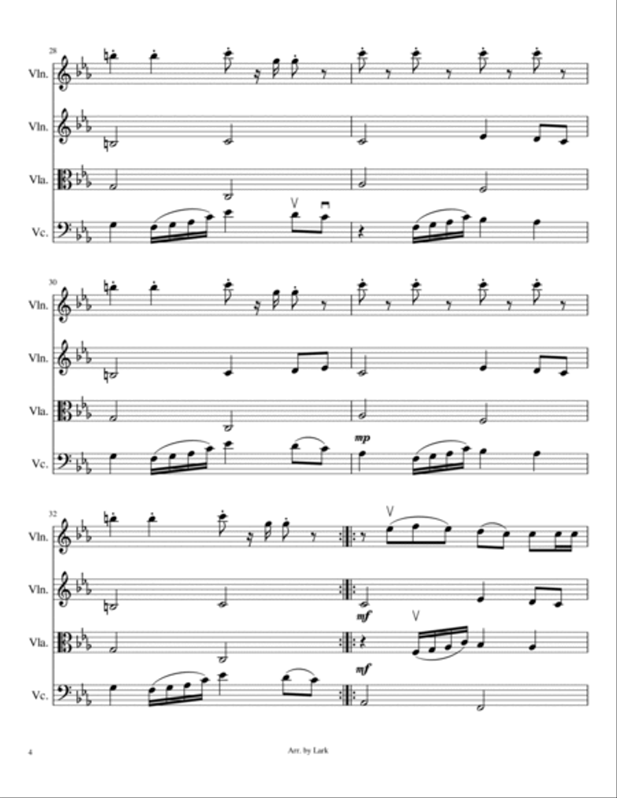 Gangsta's Paradise Gangsta's Paradise String Quartet scores gallery preview page 4