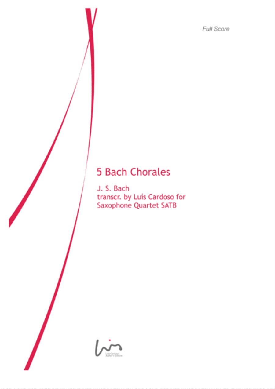 5 Bach Chorales (for Saxophone Quartet SATB) Saxophone Quartet scores gallery preview page 1
