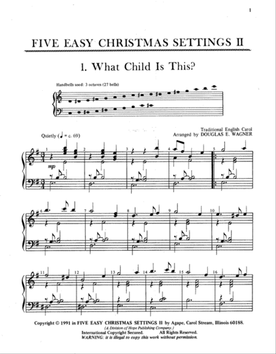 Five Easy Christmas Settings 3-Octaves scores gallery preview page 2