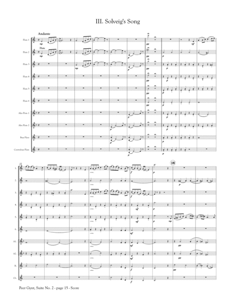 Peer Gynt Suite No. 2 for Flute Orchestra
