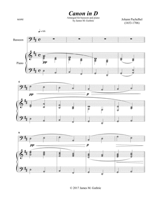 Pachelbel: Canon for Bassoon & Piano