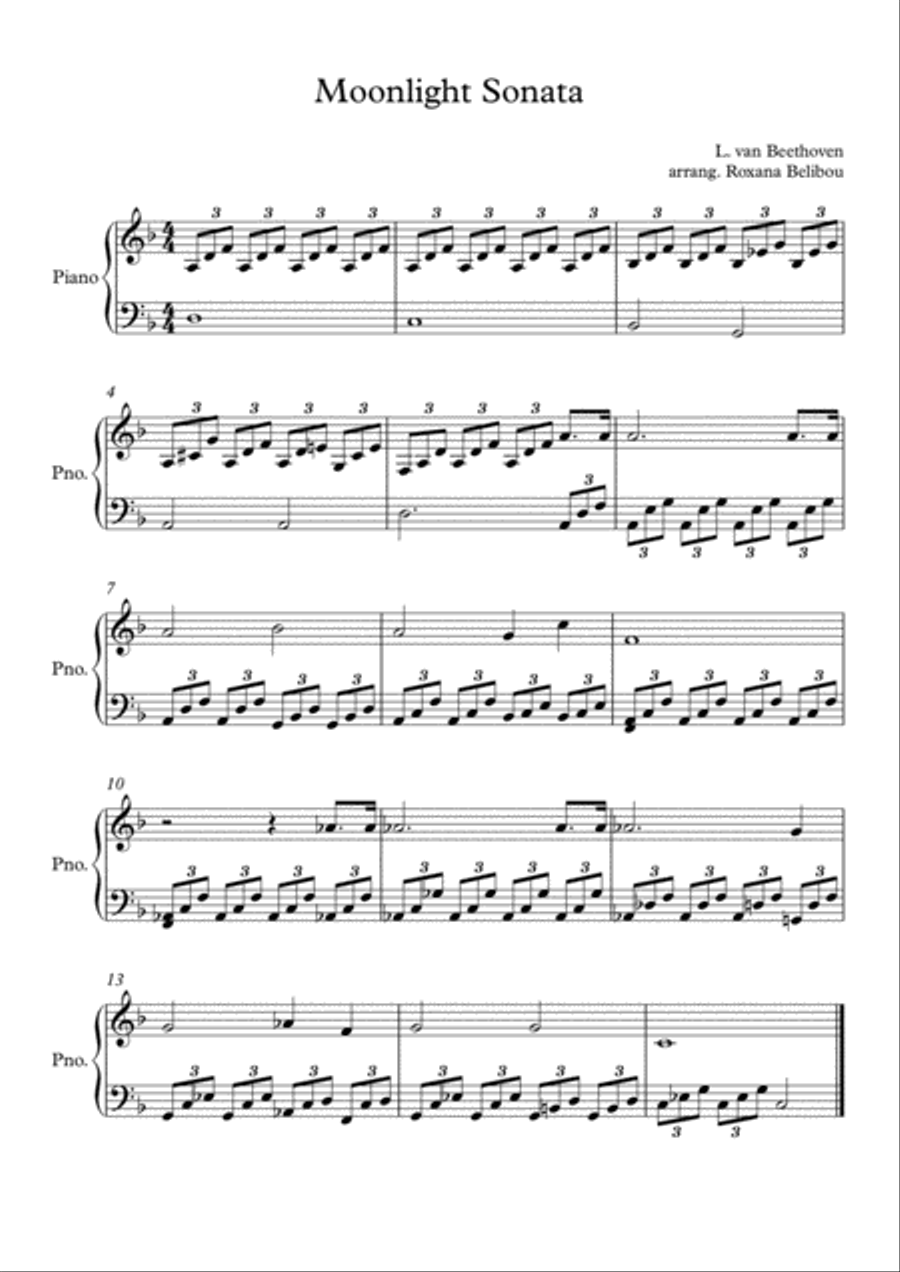 Moonlight Sonata Moonlight Sonata Small Ensemble scores gallery preview page 1