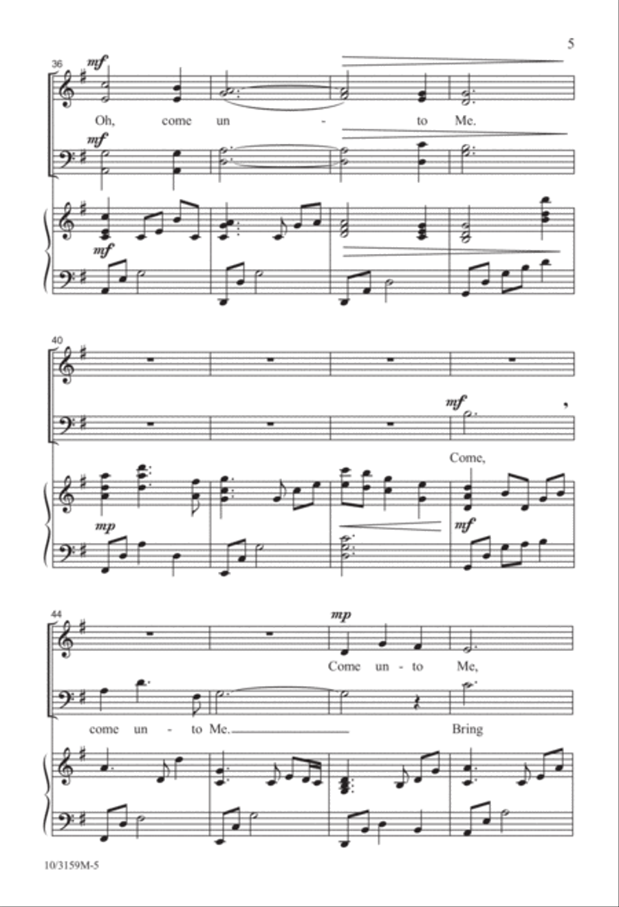 Come, Come Unto Me Come, Come Unto Me 4-Part scores gallery preview page 5
