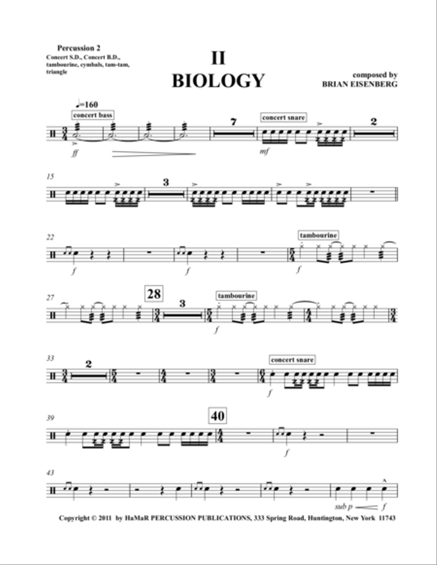 II Biology II Biology Marimba scores gallery preview page 1
