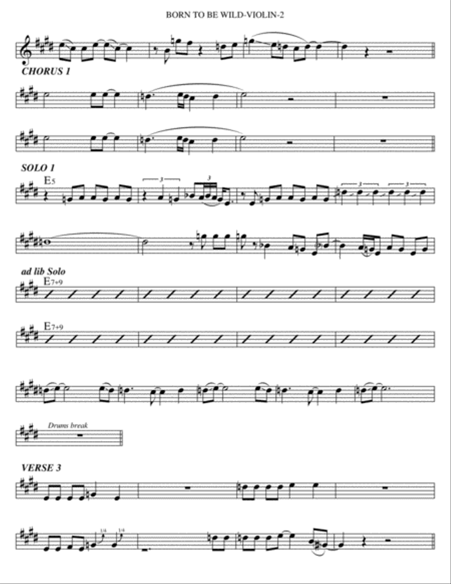 Born To Be Wild Violin Solo scores gallery preview page 2