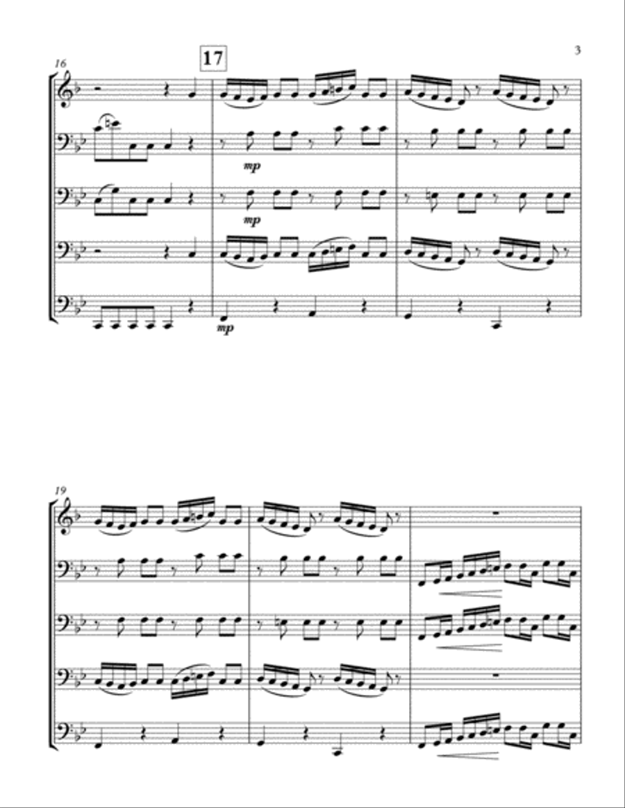 Horn Concerto No 1 mvt 1 Brass Ensemble scores gallery preview page 4