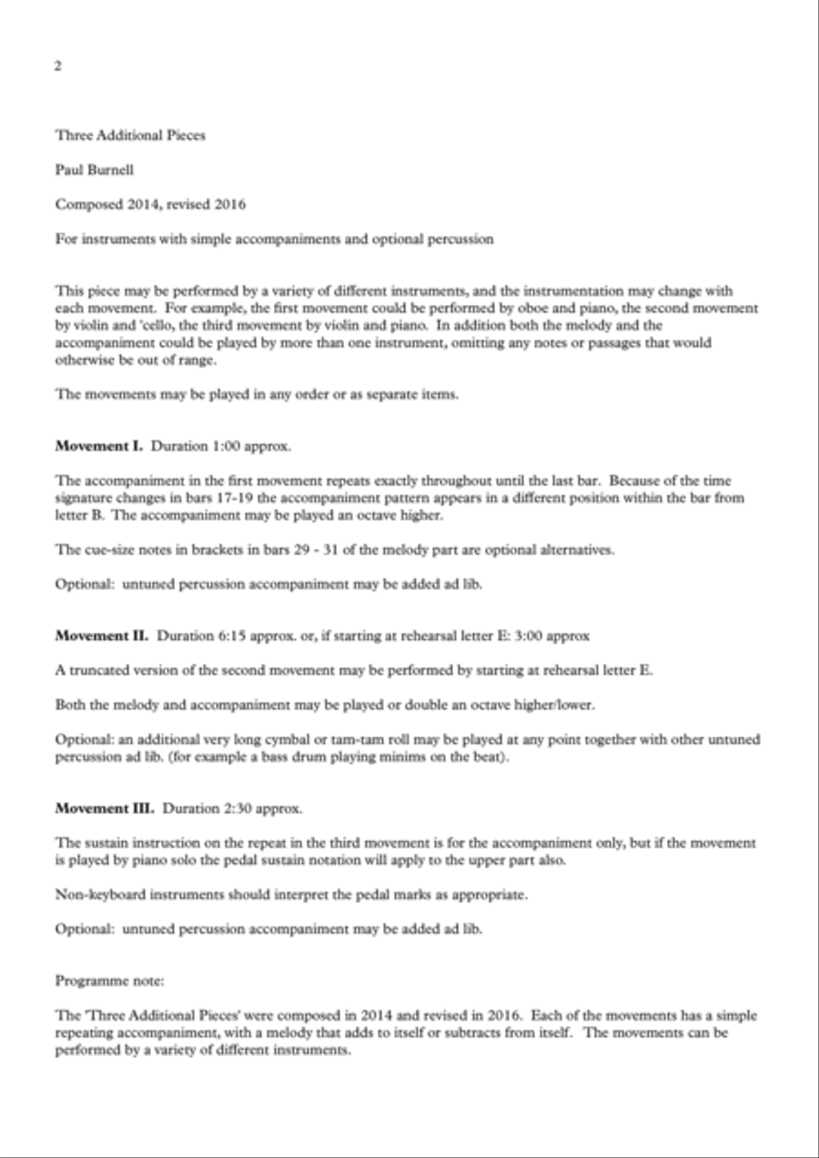 Three Additional Pieces Small Ensemble scores gallery preview page 2