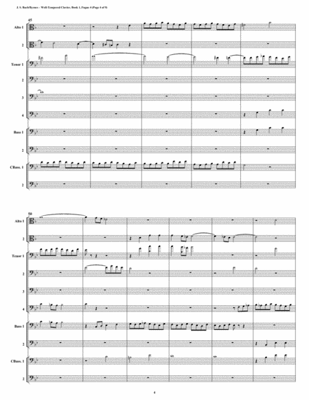 Fugue 04 from Well-Tempered Clavier, Book 1 (Trombone Choir) image number null